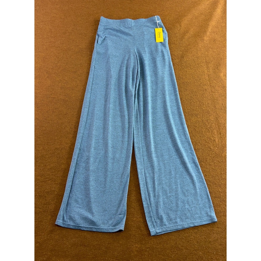Daisy Womens Large Blue Wide Leg Elastic Waist Lounge Pants NWT
